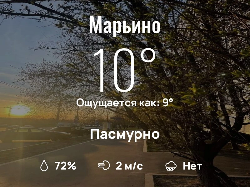 Что с погодой в Марьино?
