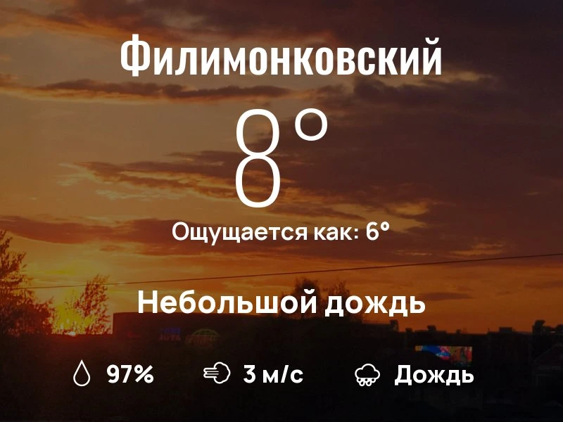 Что с погодой в Филимонковском?