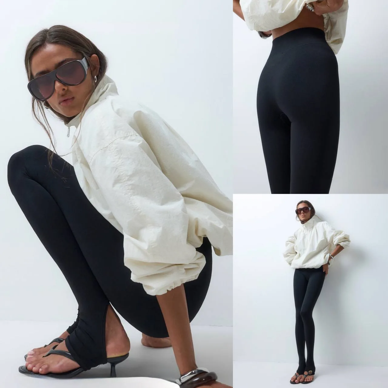 💓Бесшовные леггинсы со стременами от ASOS DESIGN черного цвета