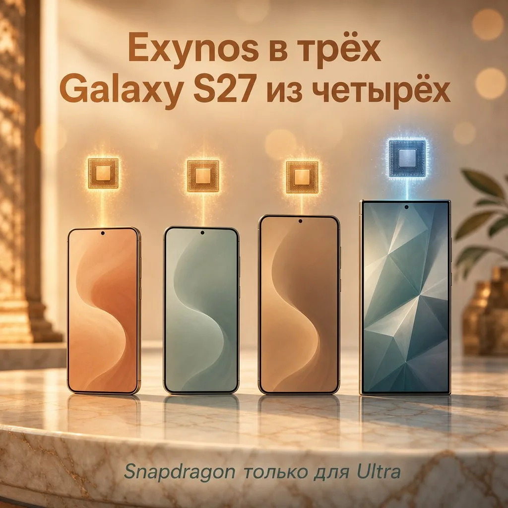 Samsung ставит Exynos в три из четырёх Galaxy S27