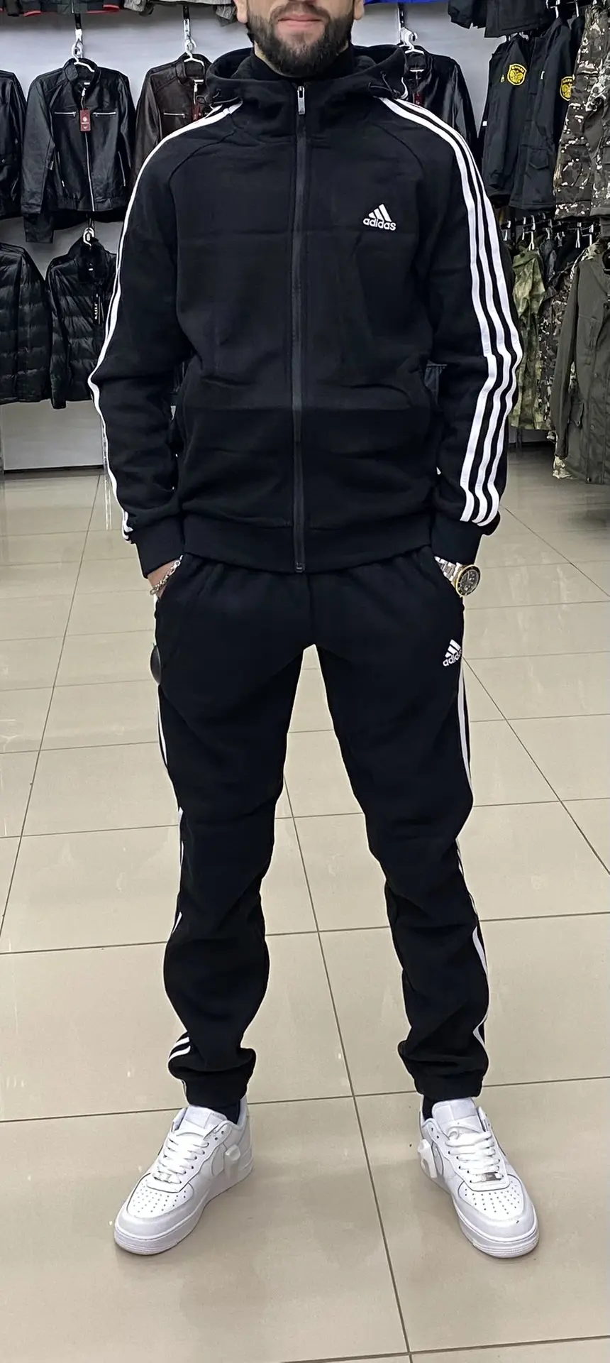 Мужской утепленный спортивный костюм Adidas!