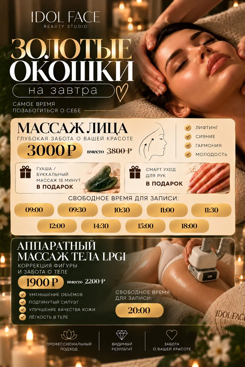 ✨ ЗОЛОТЫЕ ОКОШКИ на завтра в IDOL FACE!