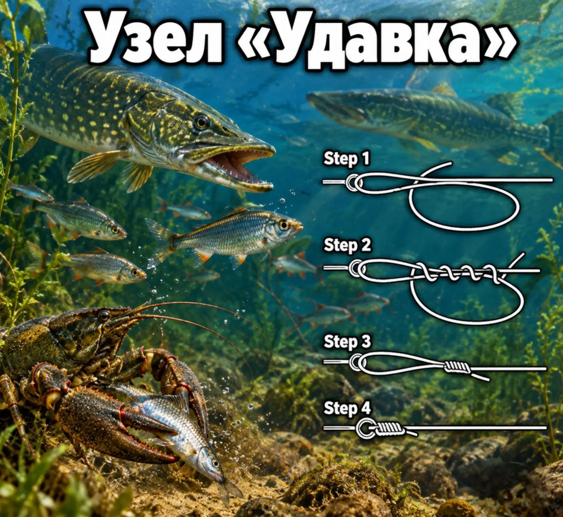 🪢Узел «Удавка» — простой рыболовный узел, который затягивается под нагрузкой.