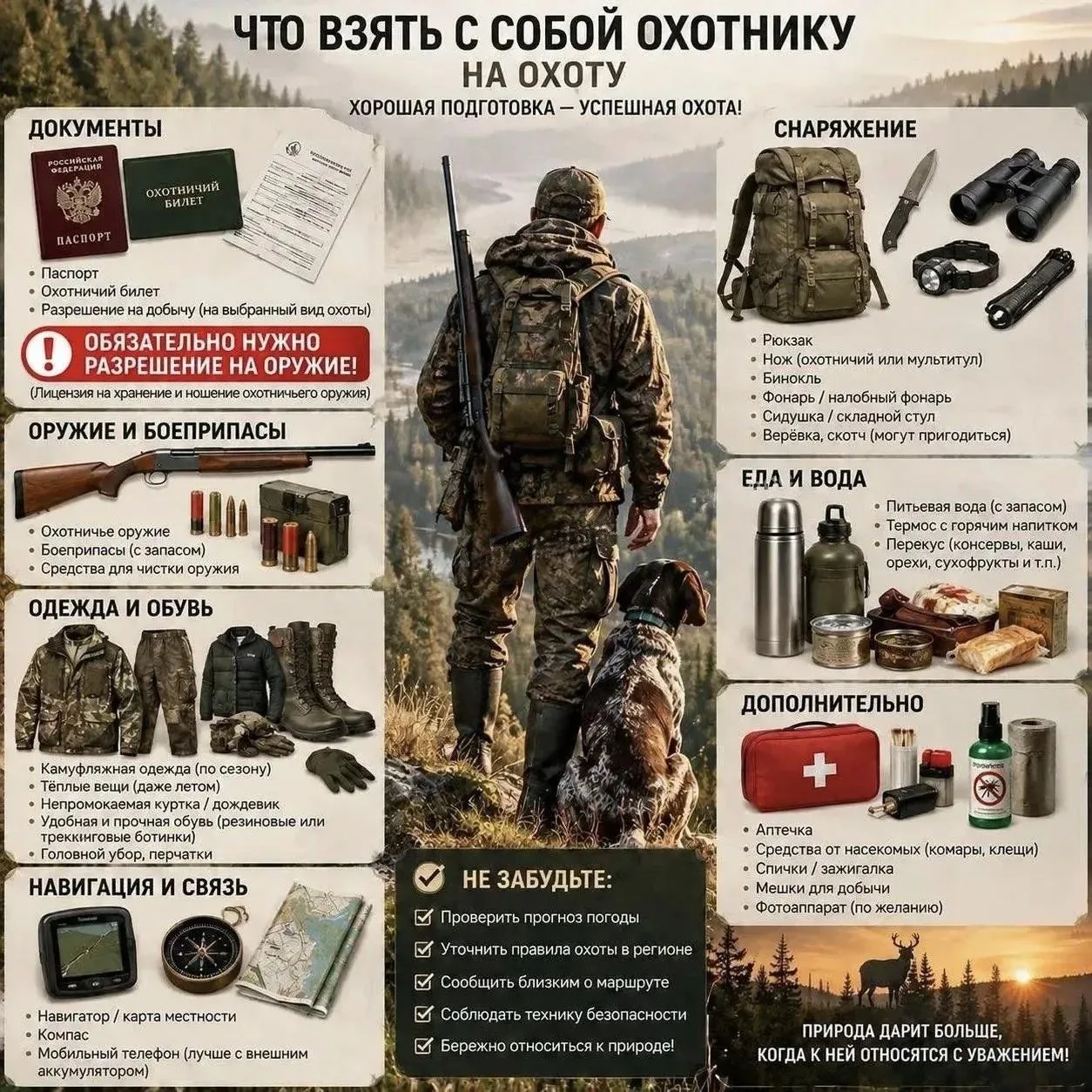 📌 Памятка охотнику: Что обязательно проверить перед выходом в угодья?