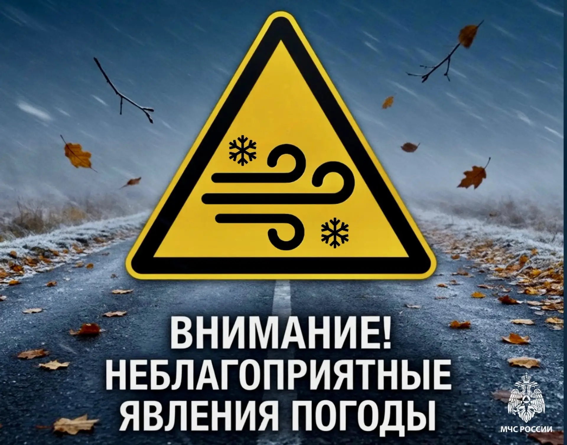 ⚠️ В Туве ожидается ветер, метель и гололедица ⚠️