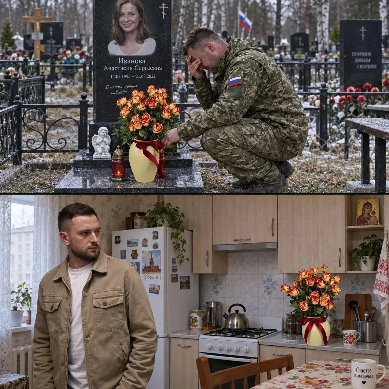 Пять лет он приходил на могилу жены… Но однажды увидел дома букет, который только что о...
