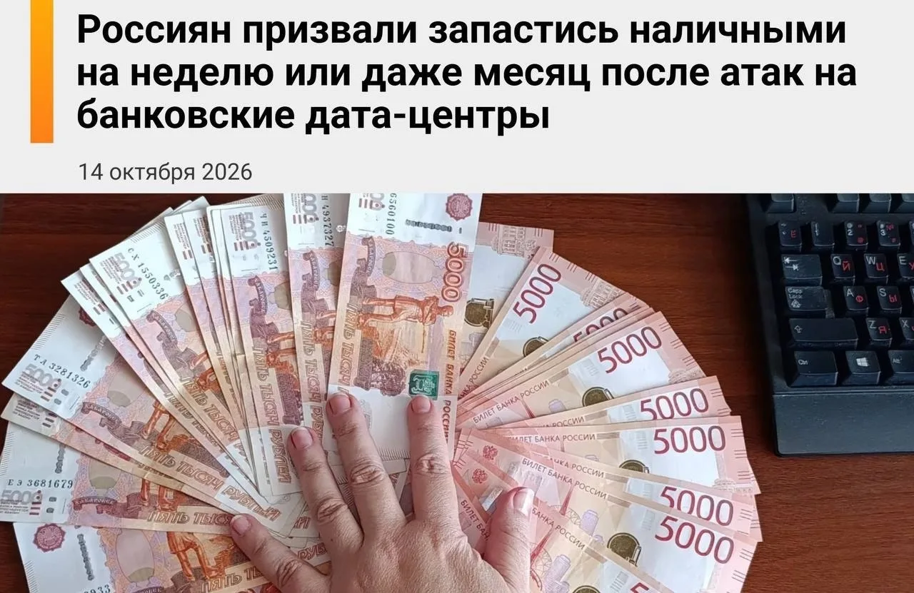 ❗️Россиянам посоветовали держать дома запас наличных на неделю или даже месяц после ата...