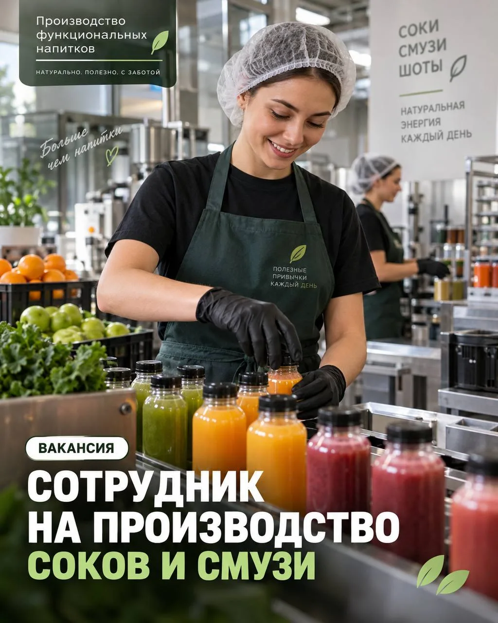 СОТРУДНИК НА ПРОИЗВОДСТВО СОКОВ И СМУЗИ