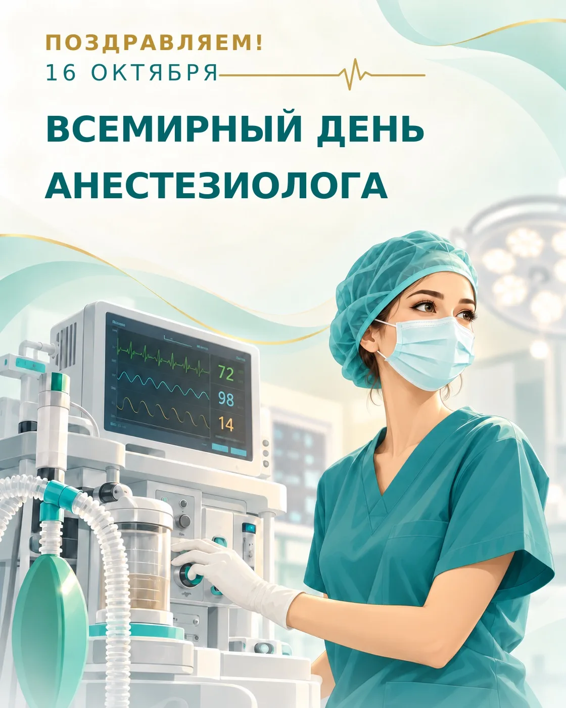 16 октября отмечается Всемирный день анестезиолога 🩺🖥️💉