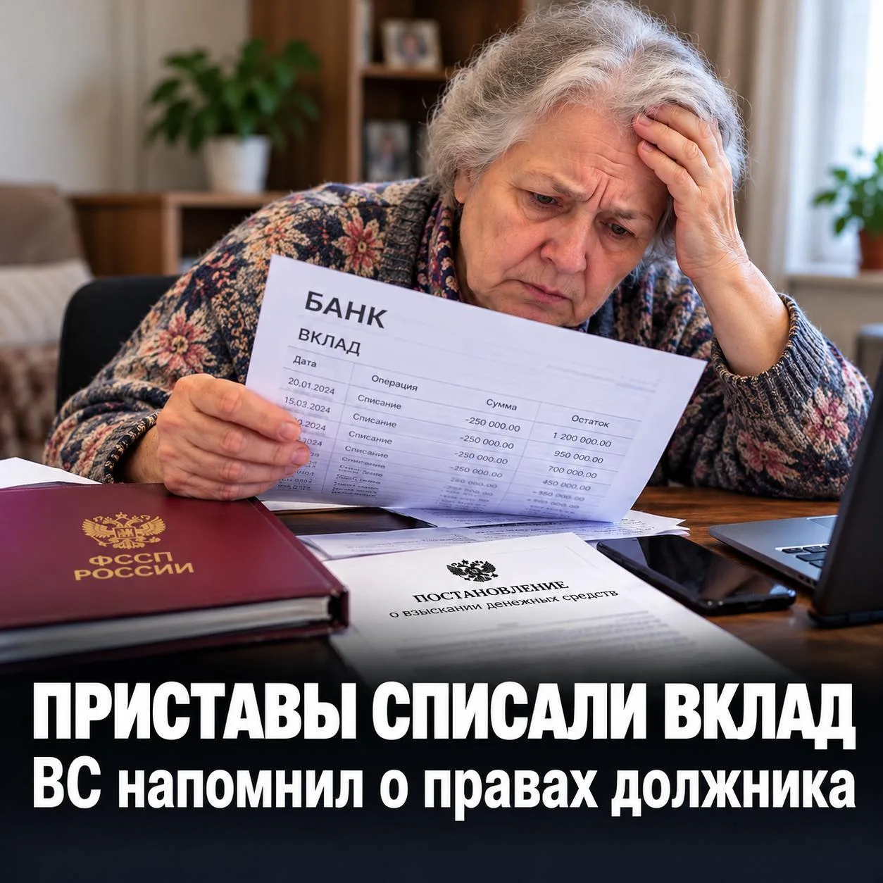 Приставы списали деньги со вклада и лишили должника процентов. Верховный суд вмешался