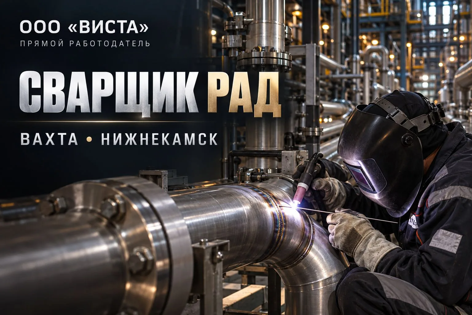 ООО «Виста» (прямой работодатель) набирает специалистов для работы вахтовым методом в Н...