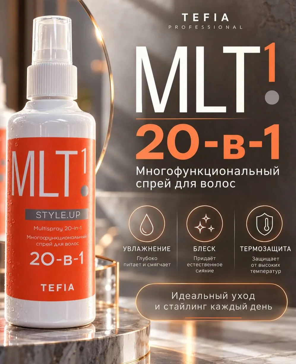 TEFIA MLT 20-в-1 — один продукт для полноценного ухода за волосами.