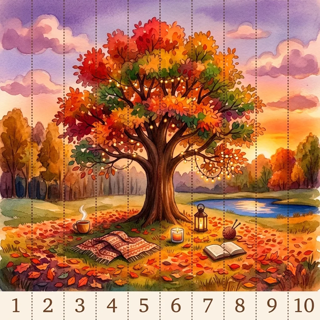 🍂 Пазлы по цифрам «Осень»: тихий час уютных открытий 💛