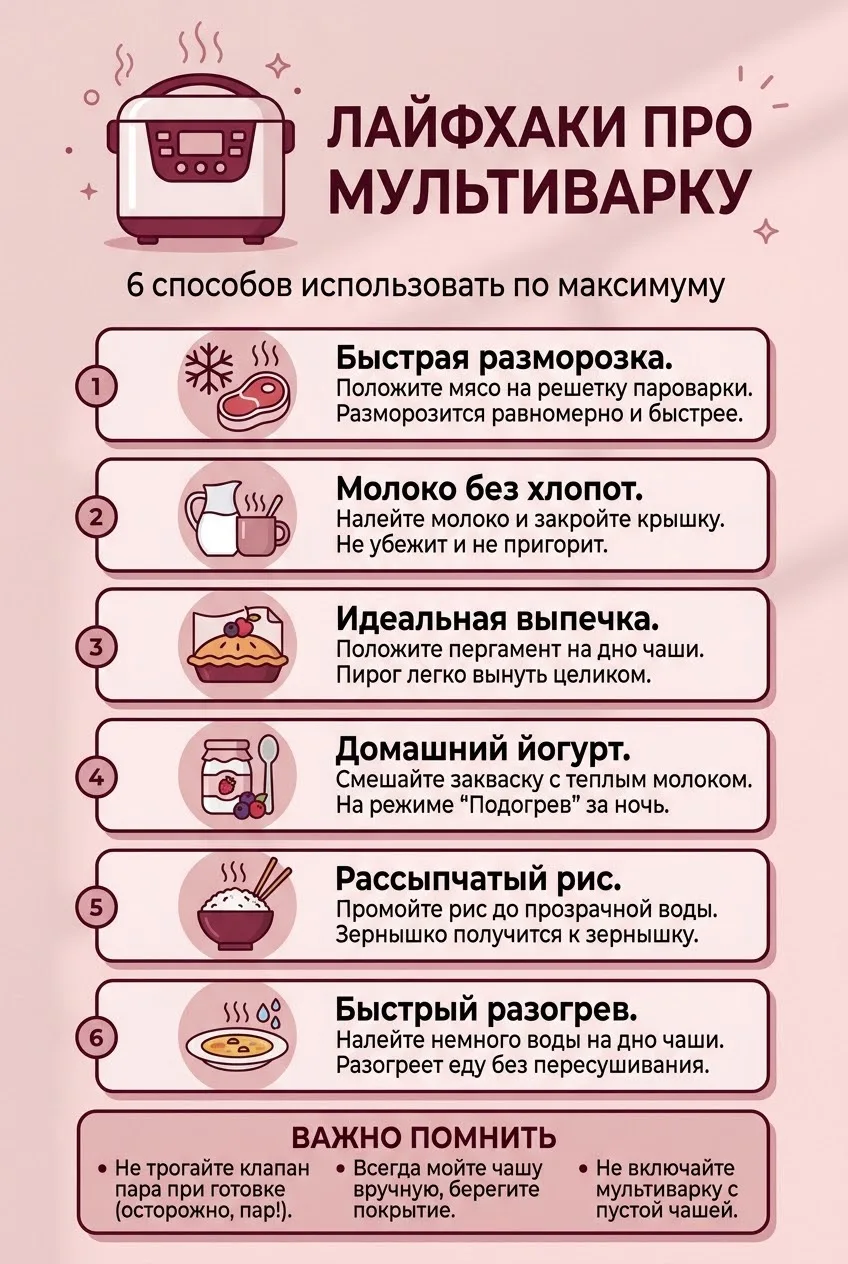 Лайфхаки про мультиварку