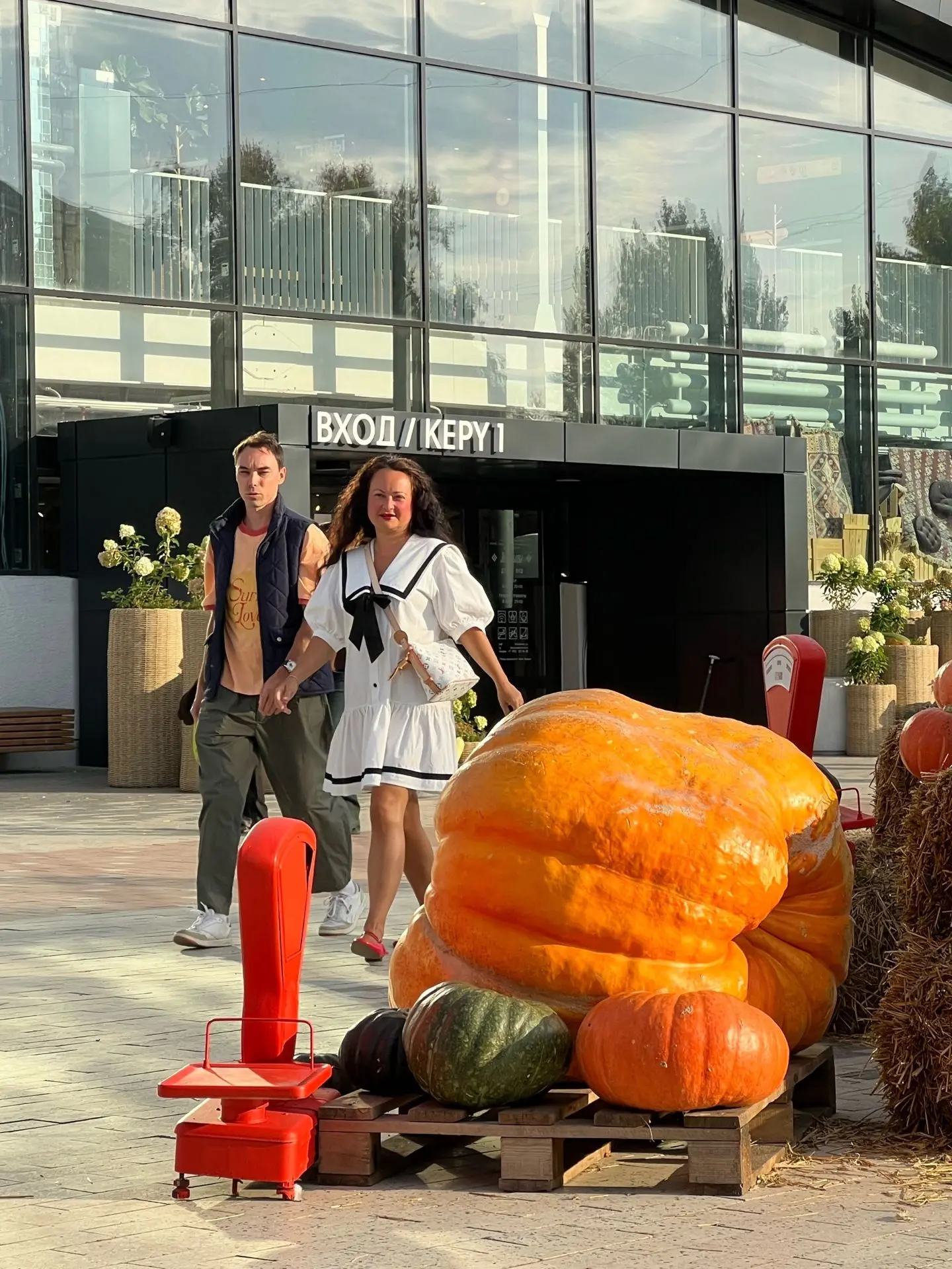 У Московского рынка стоит гигантская тыква 🎃 Говорят, весит 240 кг