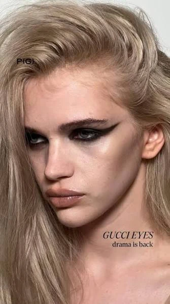 **🖤 Gucci вернул в макияж 80-е: густая подводка и неоновые пятна**