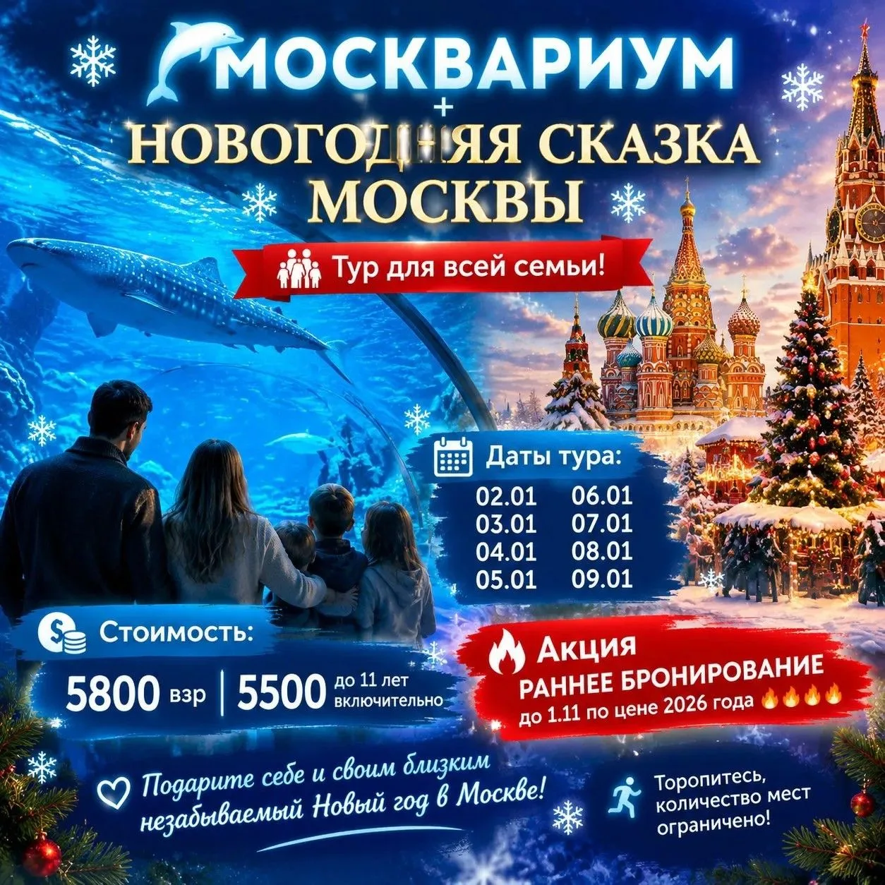 💙🎄❄️ МОСКВАРИУМ + НОВОГОДНЯЯ СКАЗКА МОСКВЫ ✨✨✨❄️🎄✨