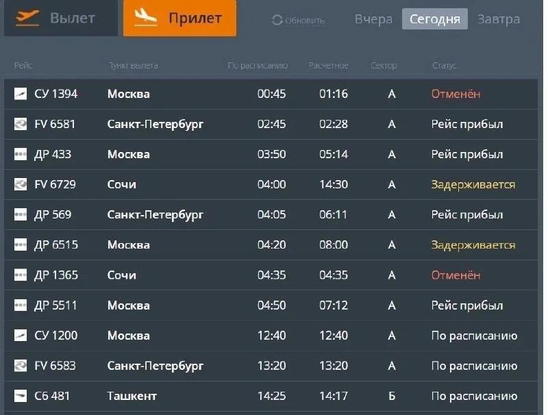 ❗️В Большом Савино отменили два рейса на Москву.