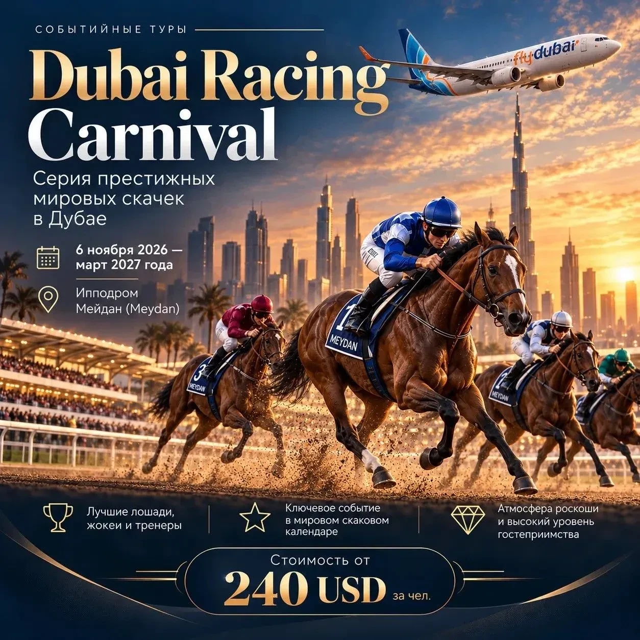 🏇 DUBAI RACING CARNIVAL - азарт, скорость и роскошь Дубая! 🇦🇪
