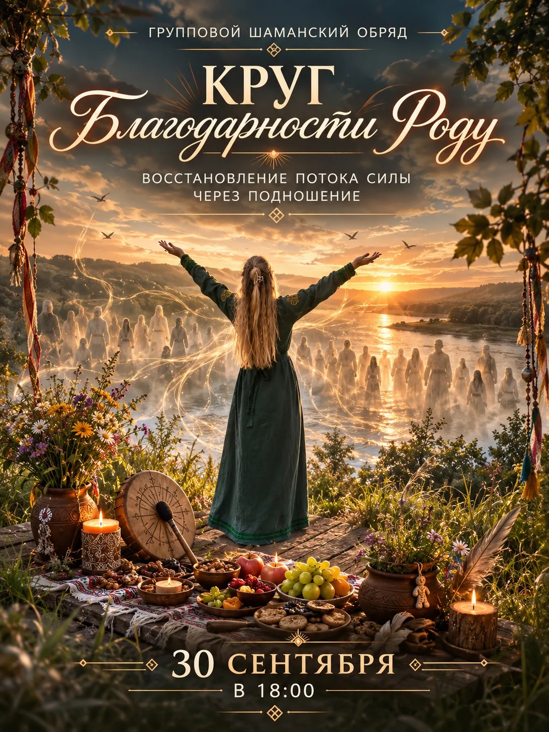 Уже сегодня пройдет мощная практика, обряд « Круг Благодарности Роду» в период почитани...