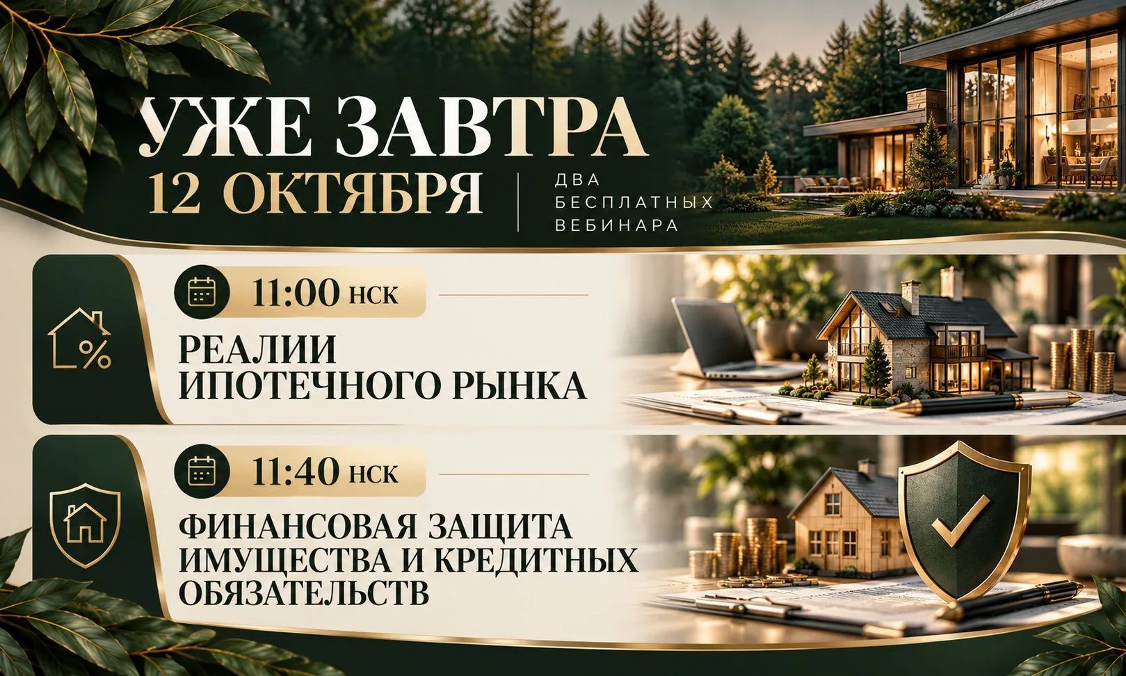 📢 УЖЕ ЗАВТРА! ДВА БЕСПЛАТНЫХ ВЕБИНАРА ДЛЯ АГЕНТОВ