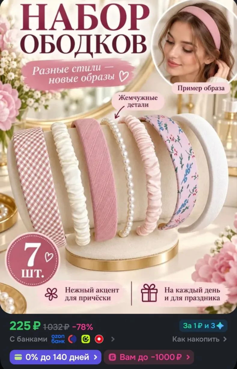 Ободок 7 шт.