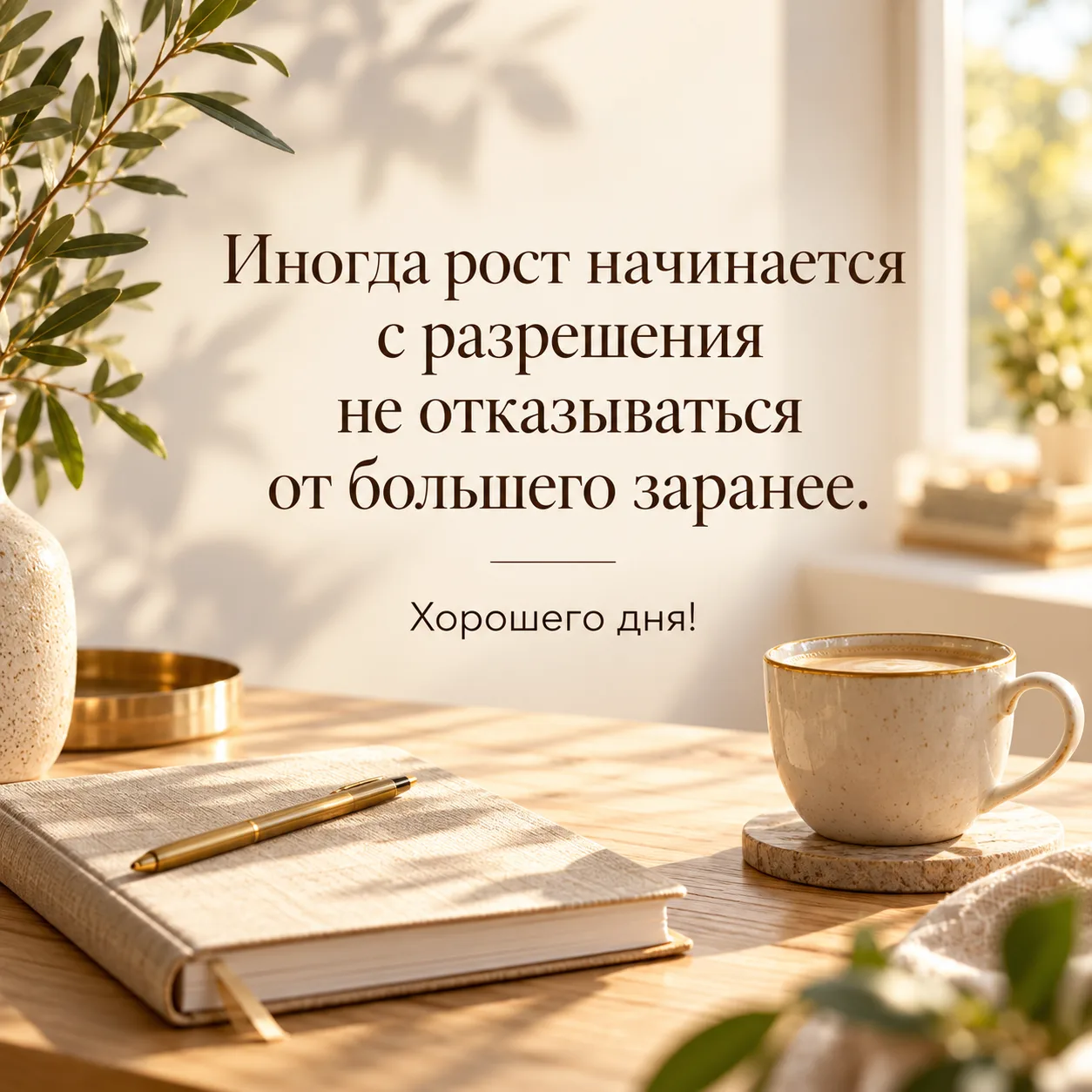 «Иногда рост начинается с разрешения не отказываться от большего заранее».