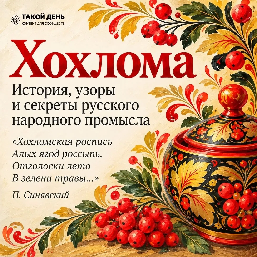 📌13 октября - Всемирный день хохломы