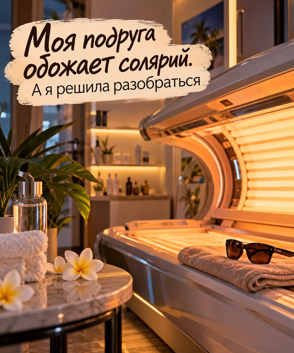 У меня есть подруга. Она обожает солярий. Для неё это ритуал: зайти, расслабиться, выйт...