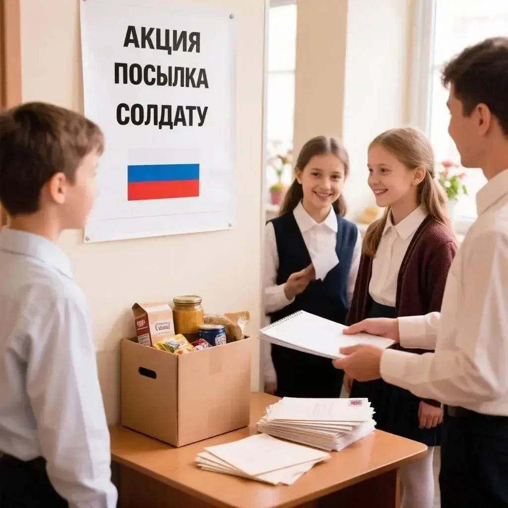 Акция «Посылка солдату» в нашей школе! 🎒🇷🇺
