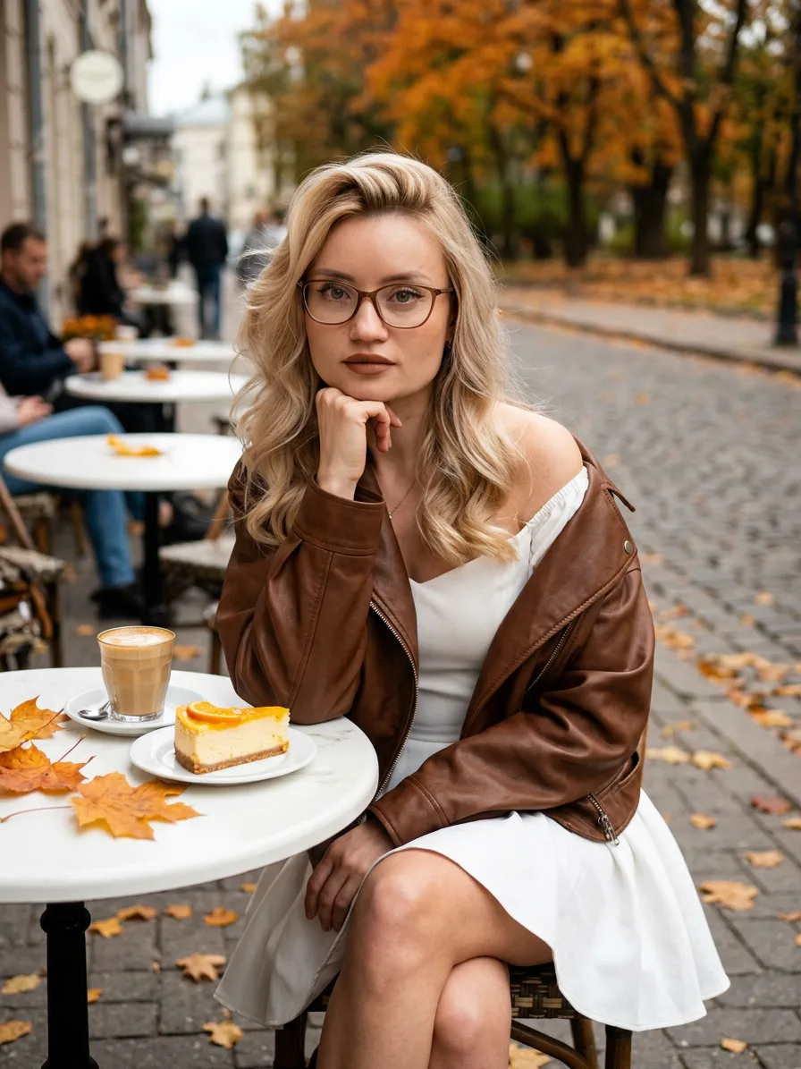 🩶 Кофе и листопад за окном