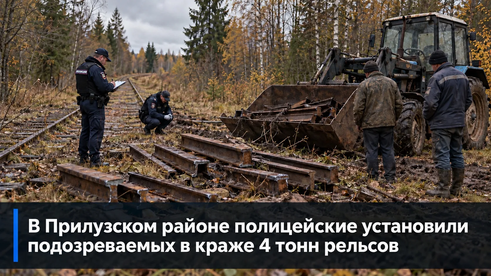 В Прилузском районе полицейские установили подозреваемых в краже 4 тонн рельсов