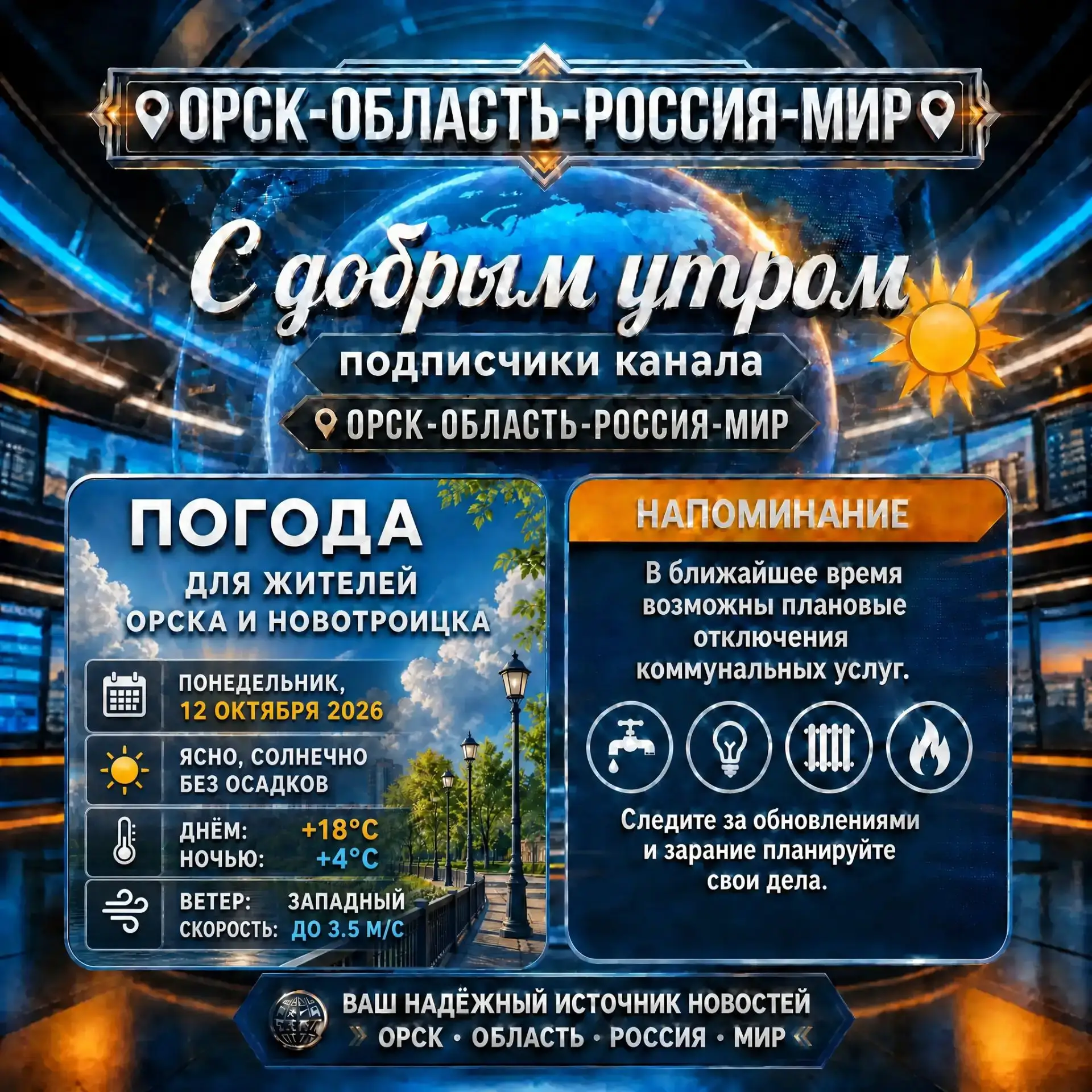 ☀️ Доброе утро, дорогие подписчики нашего канала 📌Орск-Область-Россия-Мир📌