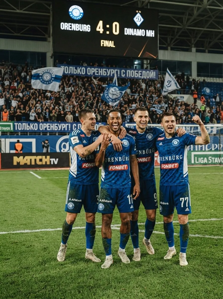 ⚽ «Оренбург» разгромил махачкалинское «Динамо» — 4:0!