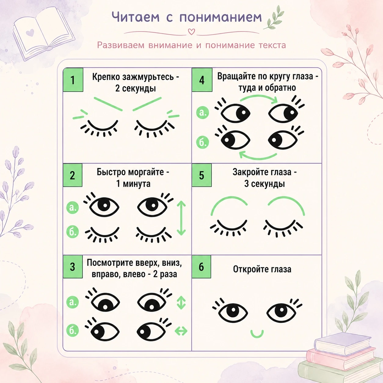 🌿 Упражнения для глаз помогают детям: