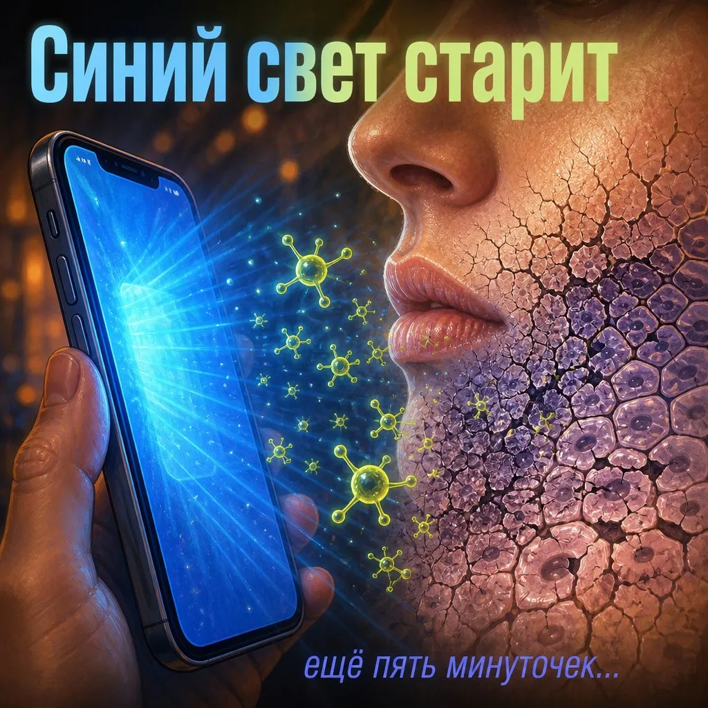 Час с айфоном у лица — и клетки кожи начинают разрушаться