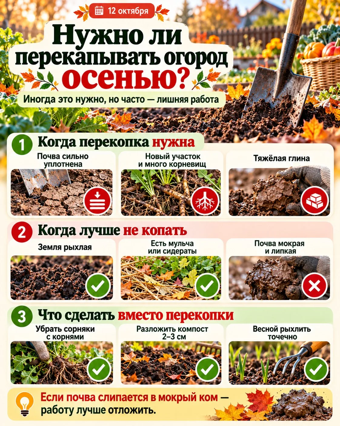 🌱 ПЕРЕКАПЫВАЕТЕ ОГОРОД КАЖДУЮ ОСЕНЬ? ВОТ КОГДА ЭТО ЛИШНЯЯ РАБОТА