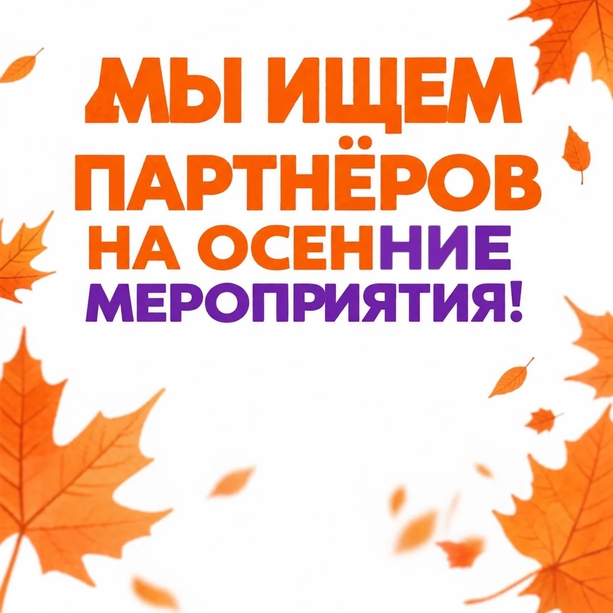 Ищем партнёров для проведения мероприятий! 🤝