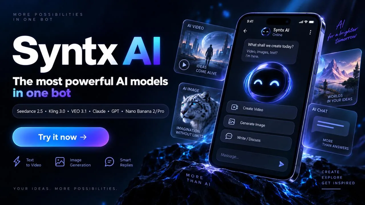 🚀 Syntx AI — The Most Powerful AI Models in One Telegram Bot!