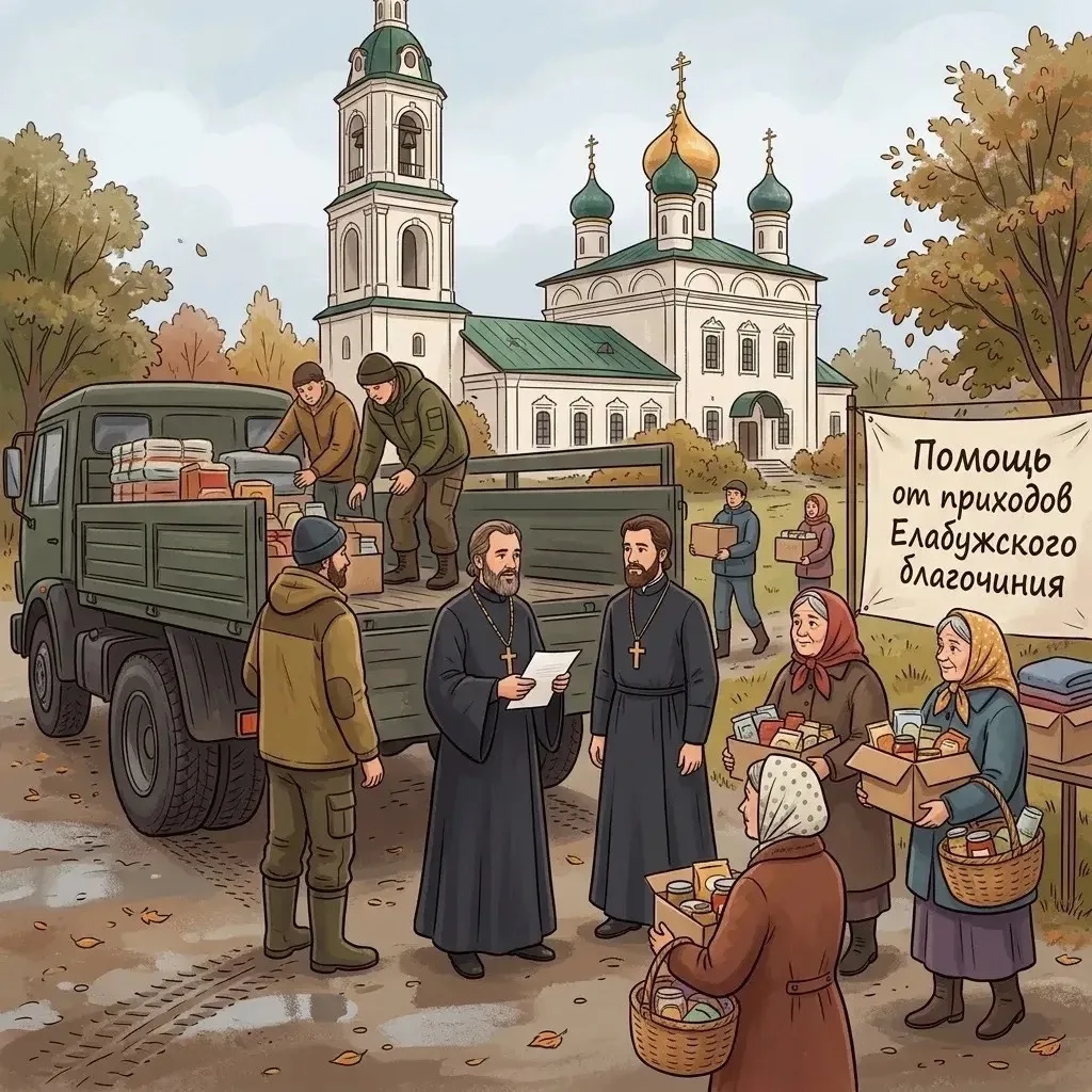 Приходы Елабужского благочиния передали грузовик для нужд СВО