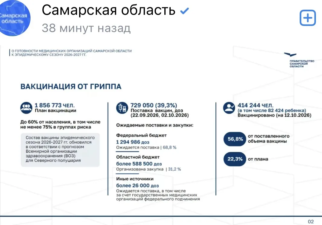 Правительство Самарской области мониторит ситуацию по сезонной заболеваемости гриппом. ...