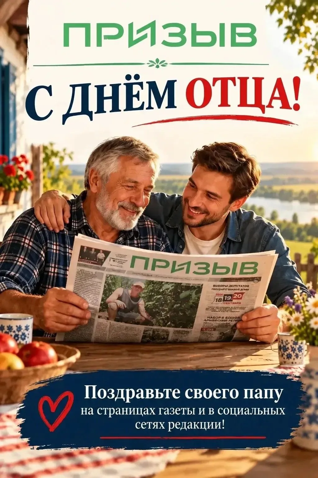 Поздравьте папу с Днём отца на страницах газеты «Призыв» и в социальных сетях редакции!