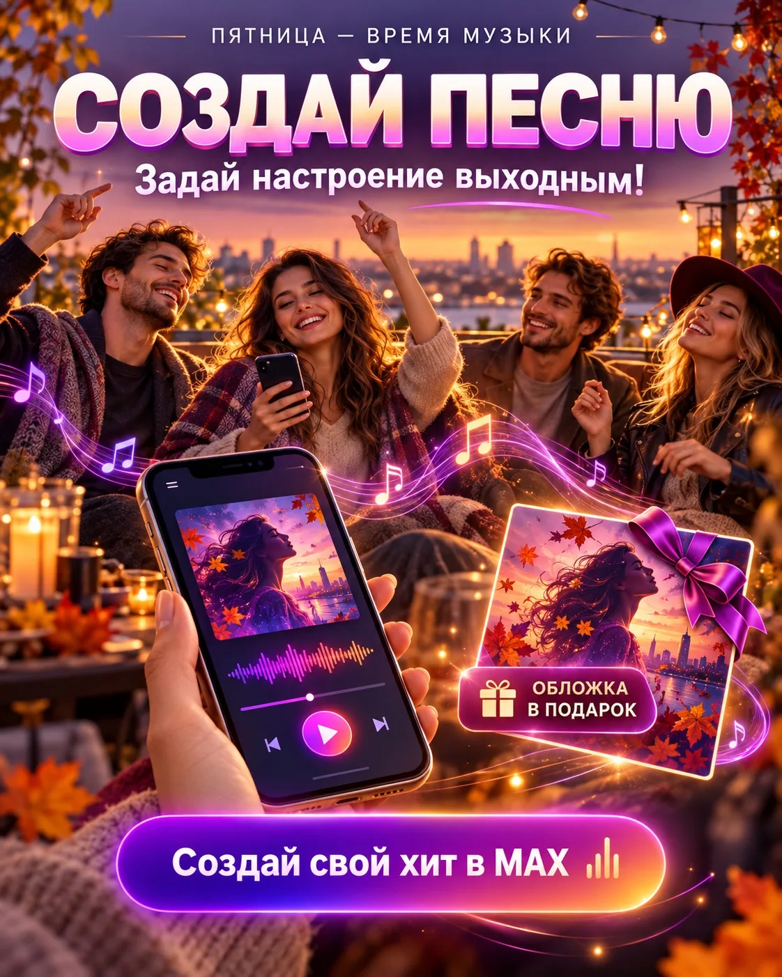 🎵 Создайте песню в пятницу — задайте настроение выходным! 🔥