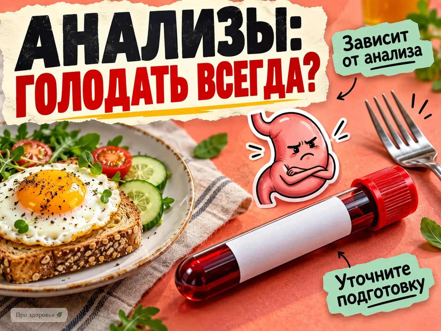 🚫 Не голодайте перед анализами, если это не нужно!