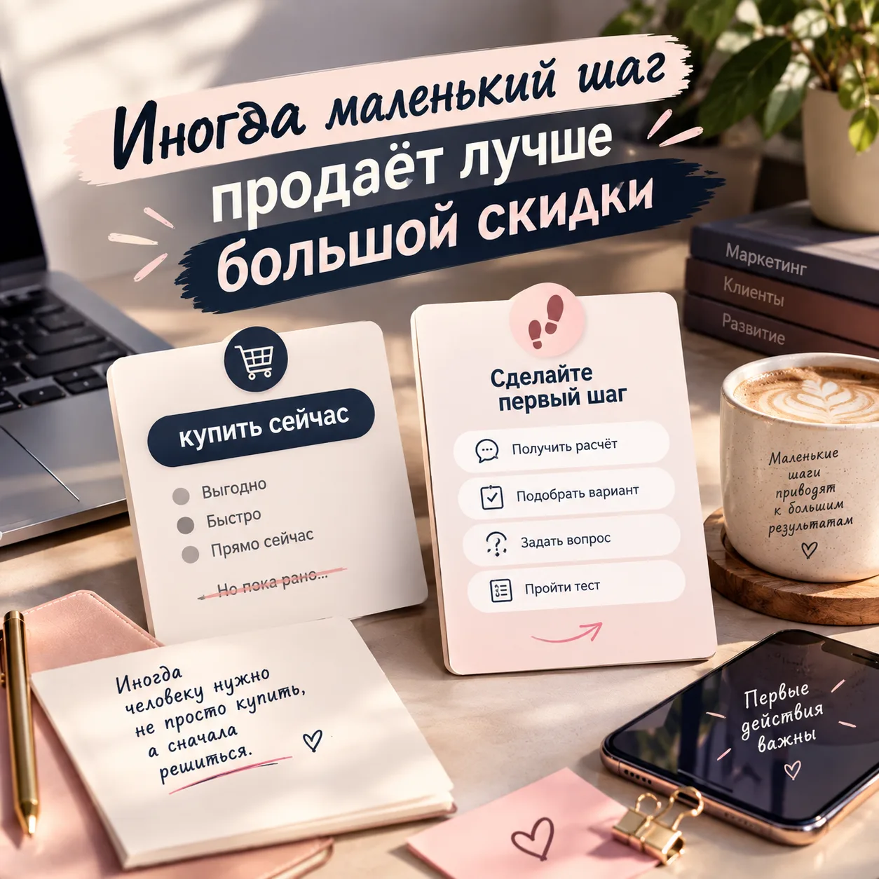 Иногда маленький шаг продаёт лучше большой скидки.