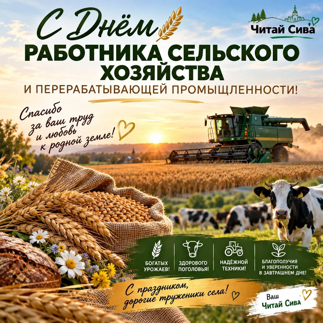 🌾 С Днём работника сельского хозяйства и перерабатывающей промышленности! 🚜