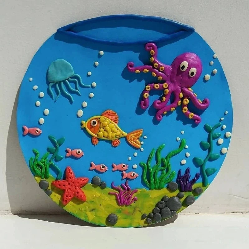 👼 Аппликации в технике пластилинография 🐟