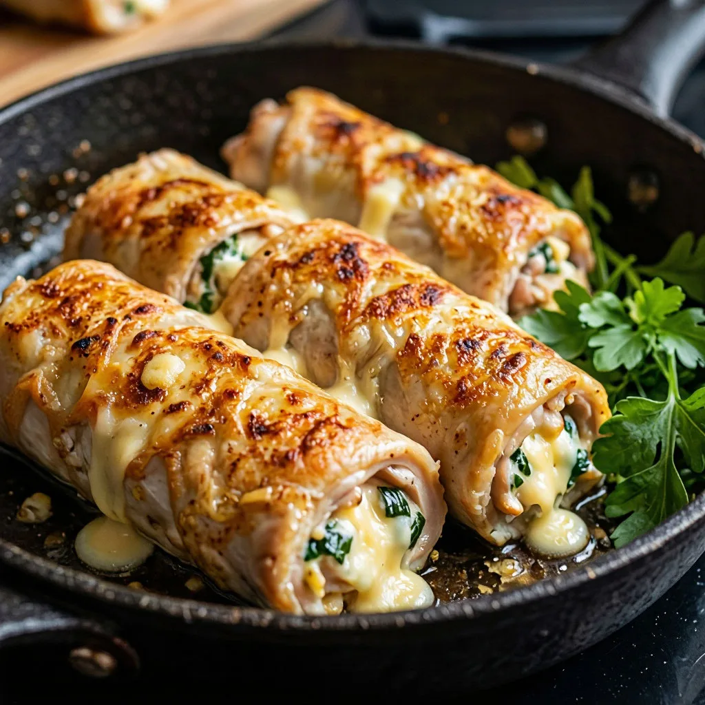 🍗 Куриные рулетики с сыром и зеленью — отличное блюдо для семейного ужина! Оно сочетае...
