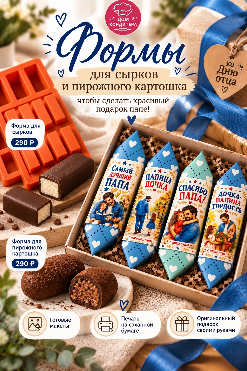 💙СЛАДКИЙ ПОДАРОК ДЛЯ ЛЮБИМОГО ПАПЫ! 🎁