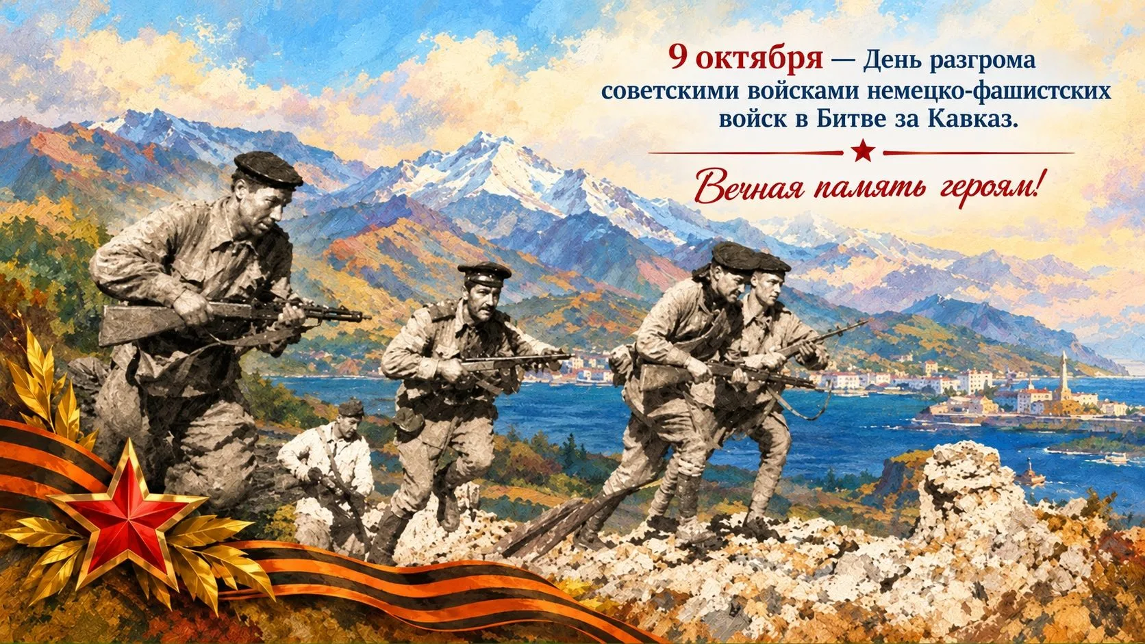 9 октября — День разгрома советскими войсками немецко-фашистских войск в битве за Кавка...